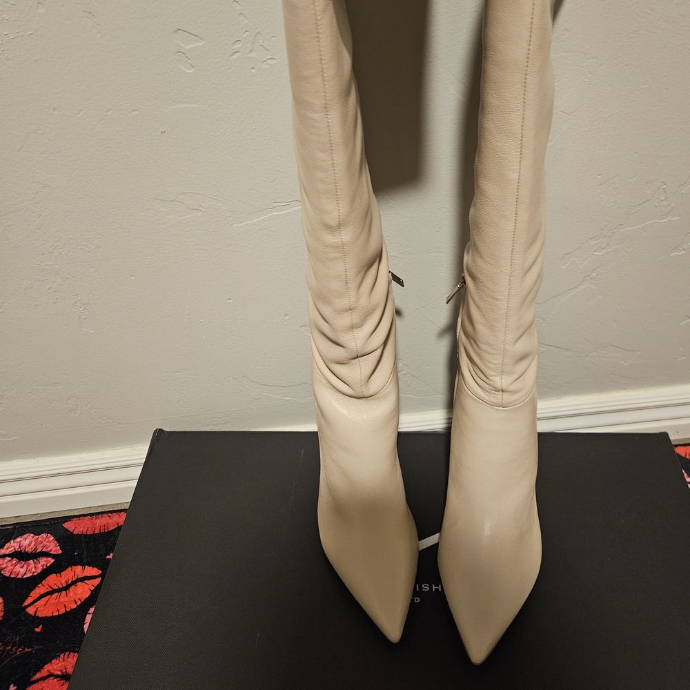 Marc Fisher Cream Boots NEVER been Used.